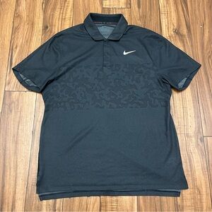 Nike Tiger Woods Dri-FIT ADV Golf Snap Polo Shirt Mens Medium Black DR5327-010 A